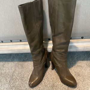 Taupe/beige INC knee high heel boots